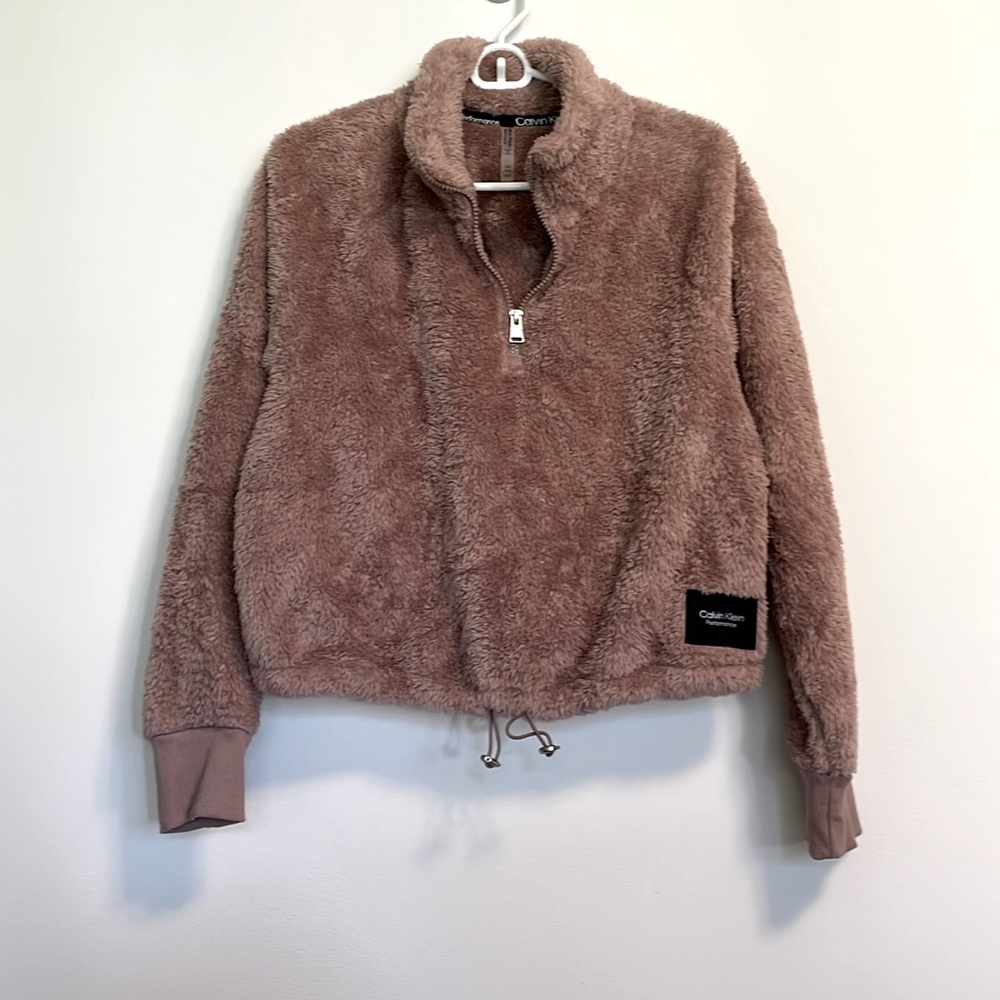 Calvin Klein Cropped Quarter Zip Fleece